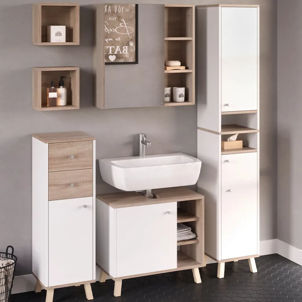 Waschbeckenunterschrank Senyo Weiß 60 x 54 cm Vicco