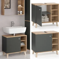 Waschbeckenunterschrank Senyo Anthrazit 60 x 54 cm Vicco