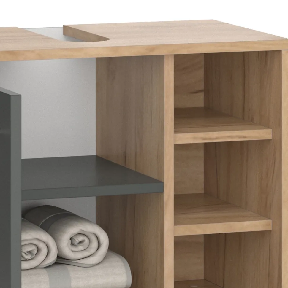 Waschbeckenunterschrank Senyo Anthrazit 60 x 54 cm Vicco