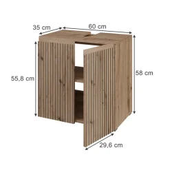 Waschbeckenunterschrank Takumi Artisan 60 x 58 cm 2 Ablagefächer Vicco