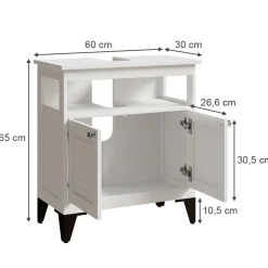 Waschbeckenunterschrank Vanity Weiß 60 x 65 cm Vicco