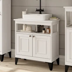 Waschbeckenunterschrank Vanity Weiß 60 x 65 cm Vicco