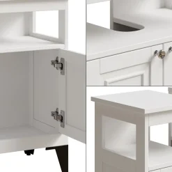 Waschbeckenunterschrank Vanity Weiß 60 x 65 cm Vicco