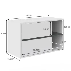 Waschbeckenunterschrank Viola Weiß 100 x 60 cm Vicco