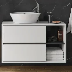 Waschbeckenunterschrank Viola Weiß 100 x 60 cm Vicco