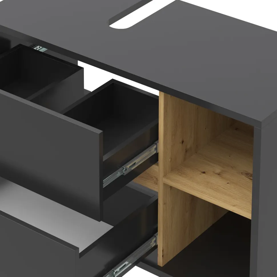 Waschbeckenunterschrank Viola Anthrazit 100 x 60 cm Vicco