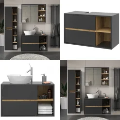 Waschbeckenunterschrank Viola Anthrazit 100 x 60 cm Vicco