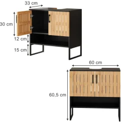 Waschbeckenunterschrank Vayra Bambus 60 x 65.5 cm Vicco