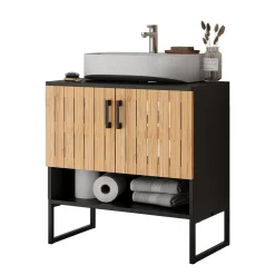 Waschbeckenunterschrank Vayra Bambus 60 x 65.5 cm Vicco