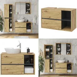 Waschbeckenunterschrank Viola Artisan-Eiche 100 x 60 cm Vicco