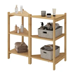 Waschbeckenunterschrank Zeno Bambus 68 x 60.5 cm 2er Set Vicco