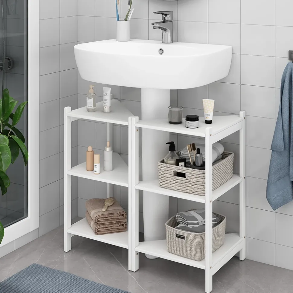 Waschbeckenunterschrank Zeno Weiß 68 x 60.5 cm 2er Set Vicco