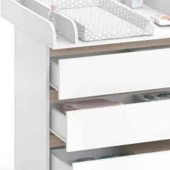 Wickelkommode Emma Weiß/Sonoma 80 x 87 cm Vicco