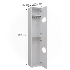 Wäscheschrank Irma Weiß 37.2 x 192 cm Vicco
