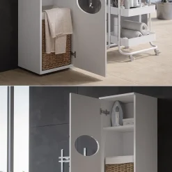 Wäscheschrank Irma Weiß 37.2 x 192 cm Vicco