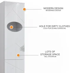 Wäscheschrank Irma Weiß 37.2 x 192 cm Vicco