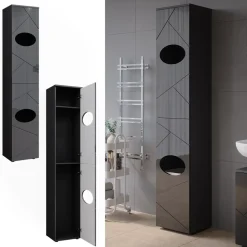 Wäscheschrank Irma Anthrazit 37.2 x 192 cm Vicco