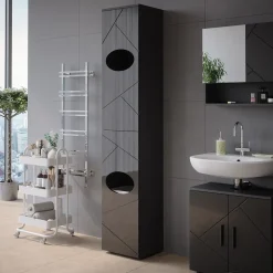 Wäscheschrank Irma Anthrazit 37.2 x 192 cm Vicco