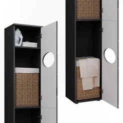 Wäscheschrank Irma Anthrazit 37.2 x 192 cm Vicco