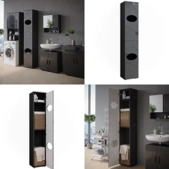 Wäscheschrank Irma Anthrazit 37.2 x 192 cm Vicco